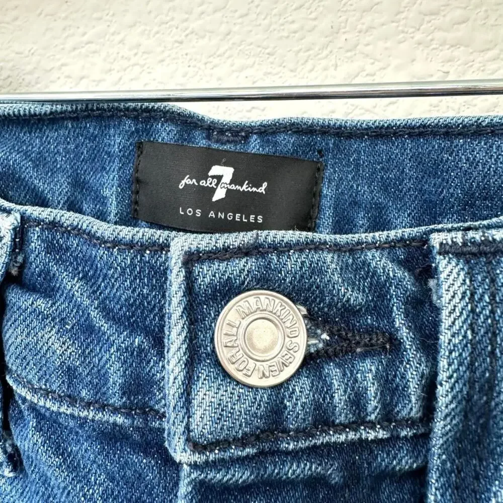 7 For All Mankind Distressed Jeans with Side Stripe, Size‎ 24